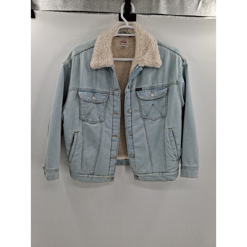 Wrangler Women's Light Wash Sherpa-Lined Denim Jacket